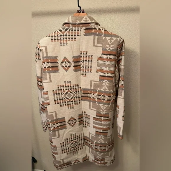 Women's Patterned Pea Coat - Picture 3 of 7